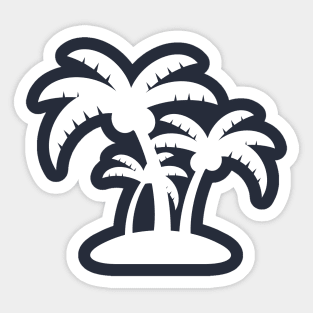 White Coconut Tree Summer Tropic Design Sticker